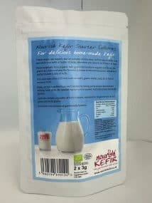 Back of packet of starter cultures